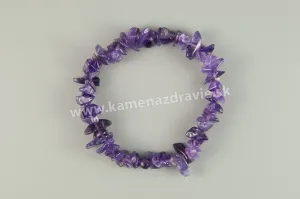 Ametyst - sekaný náramok gumičkový - balenie 5ks