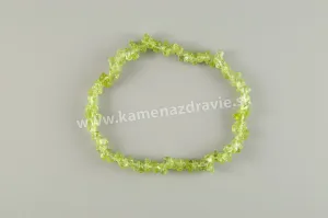 Olivín - sekaný náramok gumičkový