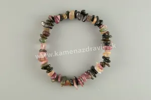 Turmalín - sekaný náramok gumičkový, AA kvalita