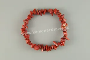 Jaspis červený - sekaný náramok gumičkový - balenie 5ks