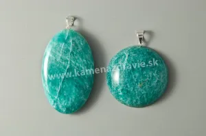 Prívesok amazonit kabašon Ag