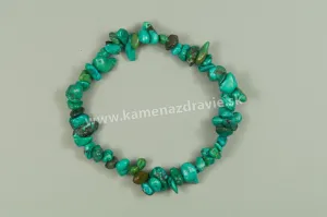 Tyrkys pravý - sekaný náramok gumičkový