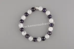 Guličkový ráramok - krištáľ, ametyst